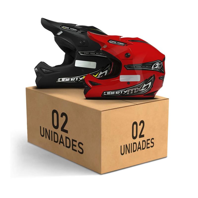 Kit 2 Capacetes Motocross Off Road Pro Tork Liberty MX Pro Unissex